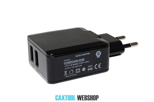 MW Power AC/DC adaptér POSB05310A-2USB 15.5W 5V 3.1A