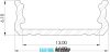 GLALU surface mountable aluminium LED profile 6x16mm 3000mm white