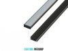 GLALU surface mountable anodized aluminium LED profile 6x16mm 4150mm black