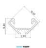 GLALU eloxovaný hliníkový rohový profil LED 12x12mm 2020mm stříbro