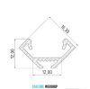 GLALU eloxovaný hliníkový rohový profil LED 12x12mm 1000mm stříbro