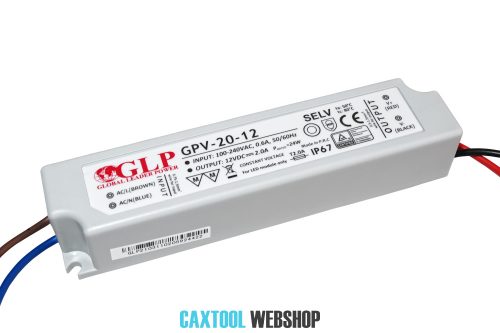 GLP plastic LED power supply GPV-20-12 20W 12V 2A