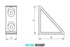 B10 angle corner connector 40 x 80, 10mm groove