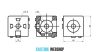 B10 cubic connector 40x40 mm, 3D, 10mm groove, set